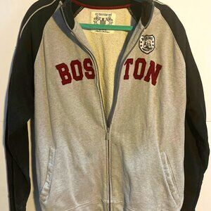 Boston Boxing Zip Jacket Medium No Boundaries Gray Black Crest Patch Sportswear